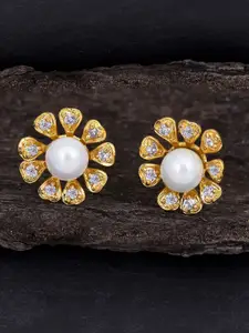 Sukkhi Gold Plated Floral Stud Earrings