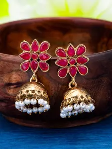 Sukkhi Gold-Plated Dome Shaped Jhumkas Earrings