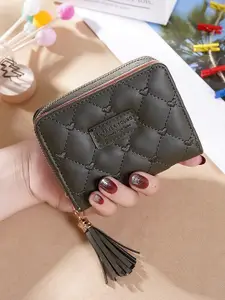 Diva Dale Women Textured Quilted PU Zip Around Wallet