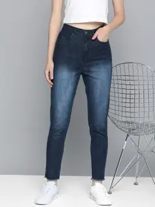 Mast & Harbour Women Slim Fit High-Rise Light Fade Jeans
