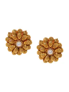 Sukkhi Gold-Plated Floral Studs Earrings