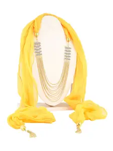 Sukkhi Gold-Plated Stone-Studded Layered Scarf Necklace