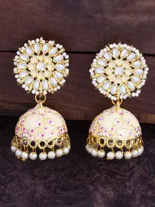 Sukkhi Gold-Plated Dome Shaped Jhumkas Earrings