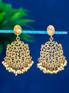 Sukkhi Gold Plated Contemporary Beaded Drop Earrings