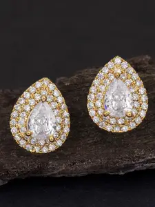 Sukkhi Gold-Plated Austrian Diamond Studded Contemporary Studs Earrings