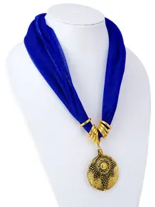 Sukkhi Gold-Plated Chiffon Detachable Scarf Necklace