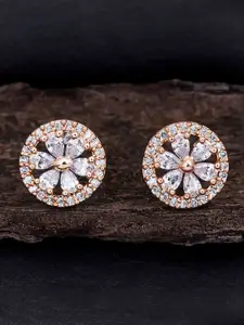 Sukkhi Rose Gold-Plated Contemporary Studs Earrings