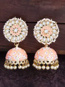 Sukkhi Gold Plated Dome Shaped Beaded Jhumkas