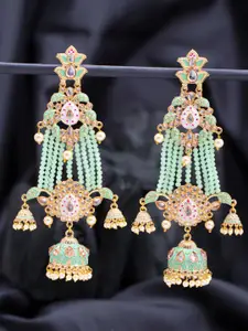 Sukkhi Gold Plated Contemporary Kundan Meenakari Jhumkas