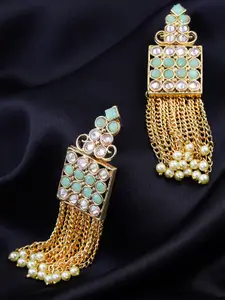 Sukkhi Gold-Plated Tasselled Drop Earrings