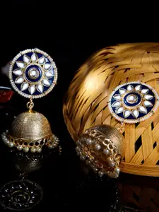 Sukkhi Gold-Plated Dome Shaped Jhumkas Earrings
