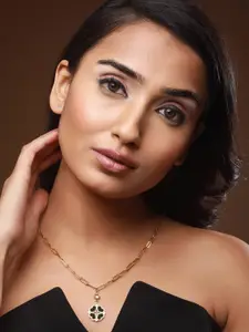 DressBerry Gold-Plated CZ Studded Necklace