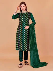 APNISHA Striped Embroidered Unstitched Dress Material