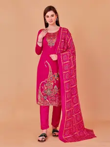 APNISHA Embroidered Pure Cotton Unstitched Dress Material