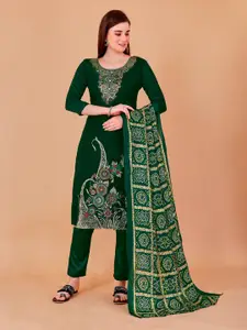 APNISHA Floral Embroidered Unstitched Dress Material