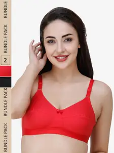College Girl Pack Of 2 Full Coverage All Day Comfort Cotton Everyday Bra
