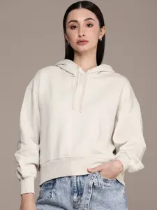 Calvin Klein Jeans Women Solid Long Sleeves Hooded Sweatshirt