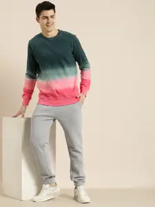 HERE&NOW Colourblocked Pure Cotton Pullover Sweatshirt