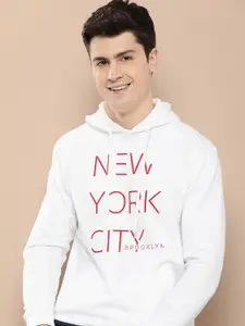 HERE&NOW Pure Cotton Printed Hooded Sweatshirt