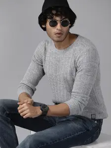 The Roadster Lifestyle Co. Regular Fit Ribbed Pullover