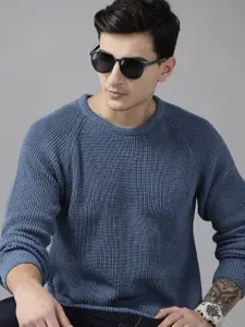 The Roadster Lifestyle Co. Raglan Sleeves Longline Acrylic Pullover