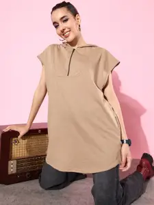 The Roadster Life Co. Solid Hooded Anti Fits Oversized Sweatshirt