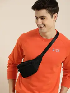 HERE&NOW Typography Printed Pure Cotton Pullover Sweatshirt