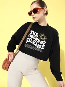 The Roadster Life Co. Graphic Printed Cropped Sweatshirt