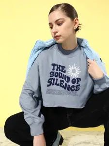 The Roadster Life Co. Graphic Printed Cropped Sweatshirt