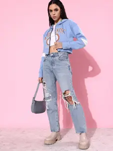 The Roadster Lifestyle Co. Women Printed Hooded Sweatshirt