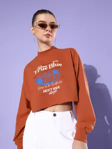 The Roadster Life Co. September-Hello Monsoon Hyper Graphics Printed Cropped Sweatshirt