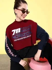 The Roadster Life Co. December-Frosty Winters-Motorgirl & Bikers Crop Sweatshirt