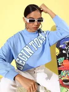 The Roadster Lifestyle Co. Women Printed Hooded Sweatshirt