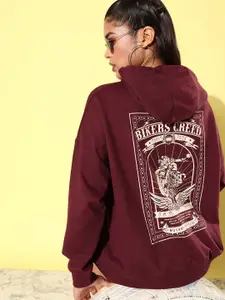 The Roadster Life Co. Graphic Printed Hooded Sweatshirt