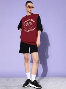 The Roadster Life Co. Graphic Printed Sleeveless Sweatshirt