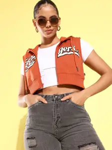 The Roadster Lifestyle Co. Women Printed Hooded Sweatshirt