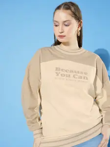 The Roadster Life Co. Typography Printed & Colourblocked Sweatshirt