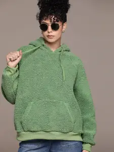 The Roadster Lifestyle Co. Hooded Oversized Sherpa Sweatshirt