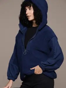 The Roadster Lifestyle Co. Sherpa Detail Oversized Hooded Sweatshirt