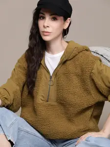 The Roadster Lifestyle Co. Oversized Sherpa Hooded Sweatshirt