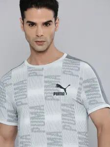 Puma Brand Logo All Over Print Knitted T7 Slim Fit Outdoor Sports T-Shirt