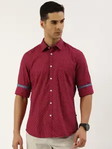Parx Men Pure Cotton Slim Fit Micro Ditsy Opaque Printed Casual Shirt