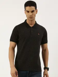 Parx Geometric Printed Polo Collar Pure Cotton T-shirt