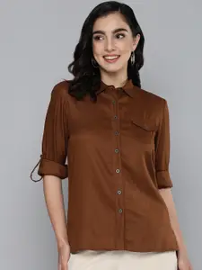 HERE&NOW Women Solid Opaque Casual Shirt