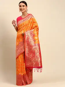 elora Floral Woven Design Zari Banarasi Saree