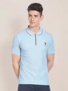 U.S. Polo Assn. Blue Polo Collar Casual Cotton T-shirt