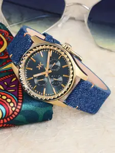 Killer Women Brass Patterned Dial & Straps Analogue Watch KLWII527C
