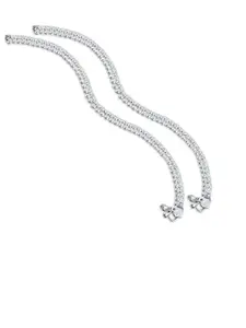 RUHI COLLECTION Set Of 4 Silver-Plated Bridal Anklets