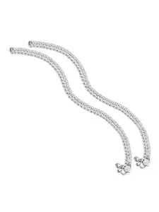 RUHI COLLECTION Set Of 2 Silver-Plated Anklets