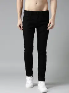 Moda Rapido Men Black Slim Fit Mid-Rise Clean Look Stretchable Jeans